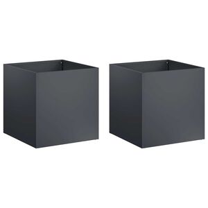 vidaXL Vaso de Jardim 2 unid. Antracite 25 x 25 x 25 cm