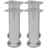 vidaXL P&eacute;s redondos sof&aacute; 4 pcs 180 mm cromado