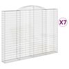 vidaXL Cestos gabi&atilde;o arqueados 7pcs 300x30x220/240cm ferro galvanizado