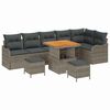 vidaXL Conjunto de Sof&aacute; de Jardim 9 unid. 8-N&uacute;mero de lugares Cinzeto