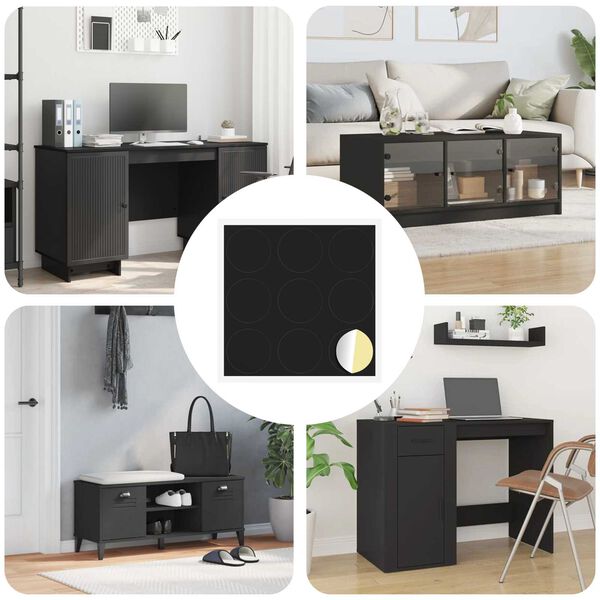 vidaXL Capa de Parafuso Autoadesiva 12 pcs Preto &Oslash; 20 x 0,5 mm