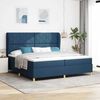 vidaXL Cama Box com colch&atilde;o com cabeceira Azul 200 x 200 cm tecido