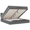 vidaXL Cama Otomana com colch&atilde;o & LEDs 180x200cm tecido cinza-escuro