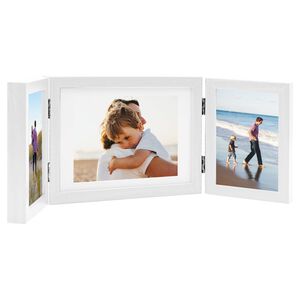 vidaXL Moldura com tr&ecirc;s dobras 22x15 cm+2x(10x15 cm) branco
