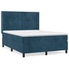 vidaXL Cama com molas/colch&atilde;o 140x200 cm veludo azul-escuro