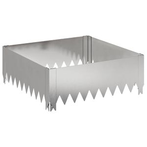vidaXL Acabamento para Gramado 60 x 60 x 20 cm A&ccedil;o Prateado