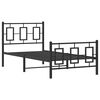 vidaXL Estrutura de cama com cabeceira e p&eacute;s 90x200 cm metal preto