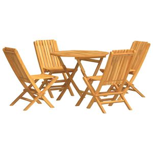vidaXL 5 pcs conjunto de jantar p/ jardim madeira de teca maci&ccedil;a