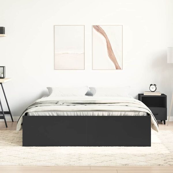 vidaXL Estrutura cama de casal pequena 120x190 cm preto