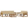 vidaXL Conjunto de Sof&aacute;s para Exterior 6 pcs Natural e Bege
