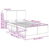 vidaXL Estrutura da Cama com cabeceira Concreto 120 x 190 cm