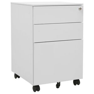 vidaXL Arquivador m&oacute;vel a&ccedil;o 39x45x60 cm cinzento-claro