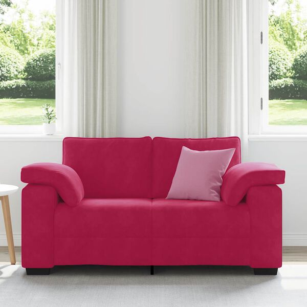vidaXL Sof&aacute;-luvas 160x77x82 cm veludo vermelho tinto