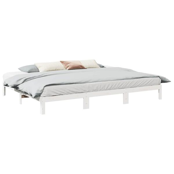 vidaXL Estrutura de cama familiar sem colch&atilde;o branco 270x200 cm