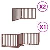 vidaXL Port&atilde;o c&atilde;es c/ porta dobr&aacute;vel 8 pain&eacute;is 640 cm &aacute;lamo castanho