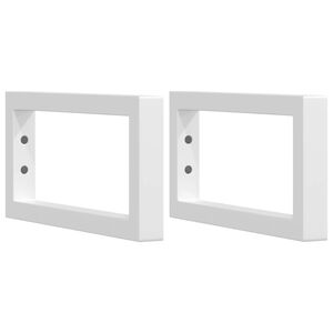 vidaXL Suportes de prateleira p/ lavat&oacute;rio 2 pcs a&ccedil;o retangular branco