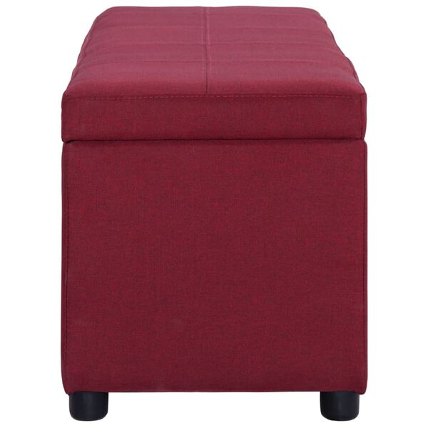 vidaXL Banco c/ compart. de arrumação 116 cm poliéster vermelho tinto