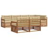 vidaXL Conjunto de Sof&aacute;s para Exterior 7 pcs Natural e Bege
