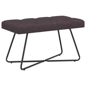 vidaXL Banco com bot&otilde;es estofados Marrom Escuro 80 x 40 x 46 cm Tecido