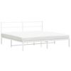 vidaXL Estrutura de cama com cabeceira 180x200 cm metal branco