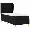 vidaXL Cama Box Springs com Colch&atilde;o Cinza Escuro 90x190 cm Preto