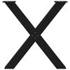 vidaXL Pés para mesa de jantar em formato de X, 2 peças, preto, 70x(72-73) cm, aço