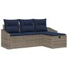 vidaXL Conjunto de Sof&aacute;s com almofada 3 pcs vime PE