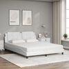 vidaXL Cama com colch&atilde;o Zadar 160x200 cm couro artificial branco