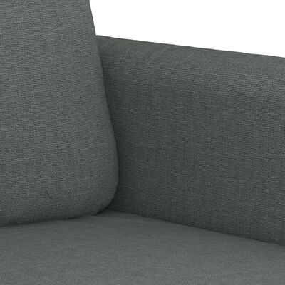 vidaXL 3 pcs conjunto de sofás com almofadas tecido cinzento-escuro