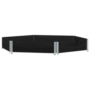 vidaXL Canteiro elevado hexagonal 160x160 cm pinho maci&ccedil;o preto