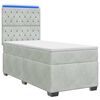 vidaXL Cama box spring com colch&atilde;o Cinzento-claro 100 x 200 cm Veludo
