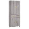 vidaXL Arm&aacute;rio alto 69,5x34x180 cm derivados de madeira sonoma cinza