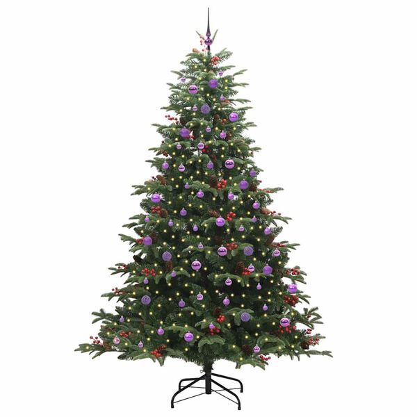 vidaXL &Aacute;rvore de Natal Artificial Verde 240 cm PVC, Metal e Pl&aacute;stico