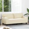 vidaXL Sof&aacute; de 2 lugares 140 cm couro artificial cor creme