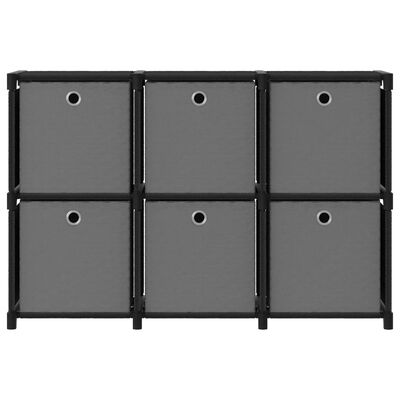 vidaXL Unid. prateleiras 6 cubos c/ caixas 103x30x72,5cm tecido preto