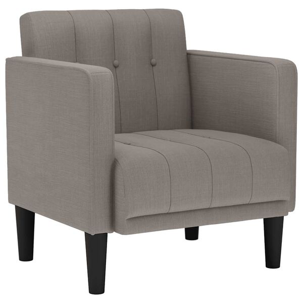 vidaXL Poltrona com apoio de bra&ccedil;os 53 cm tecido cinzento-acastanhado