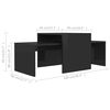 vidaXL Conjunto mesas centro 100x48x40 cm contraplacado preto brilhante