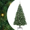 vidaXL &Aacute;rvore de Natal Artificial Verde 240 cm PVC, A&ccedil;o e Pl&aacute;stico