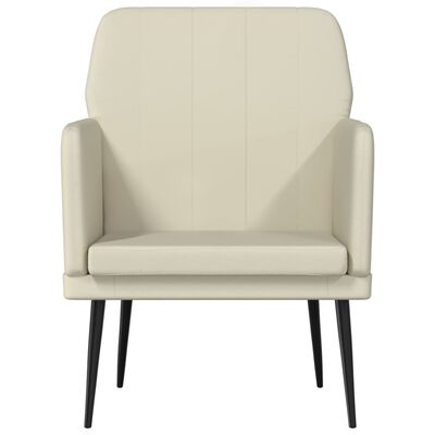 vidaXL Cadeira c/ apoio de braços 61x78x80 cm couro artificial creme