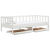 vidaXL Sof&aacute;-cama com gavetas 90x200 cm pinho maci&ccedil;o branco