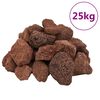 vidaXL Pedras vulc&acirc;nicas 25 kg 5-8 cm vermelho