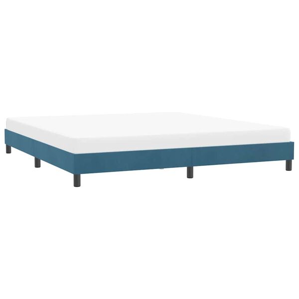 vidaXL Estrutura de cama sem colchão 180x210 cm veludo azul-escuro