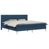 vidaXL Estrutura de cama com colch&atilde;o Azul 200 x 200 cm Tecido