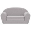 vidaXL Sof&aacute;-cama infantil de 2 lugares pel&uacute;cia cinzento-claro
