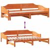 vidaXL Sof&aacute;-cama com gavet&atilde;o sem colch&otilde;es 90x190 cm castanho-mel