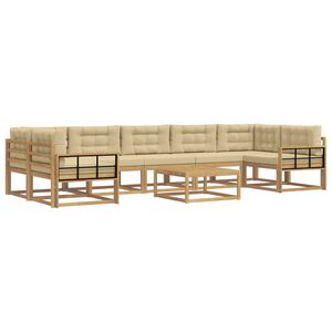 vidaXL Conjunto de Sof&aacute;s para Exterior 6 unid. Branco e Bege