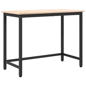 vidaXL mesa Natural 100 x 50 x 77 cm Madeira de Engenharia e A&ccedil;o