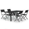 vidaXL 5 pcs conjunto de jantar para jardim cinzento e preto