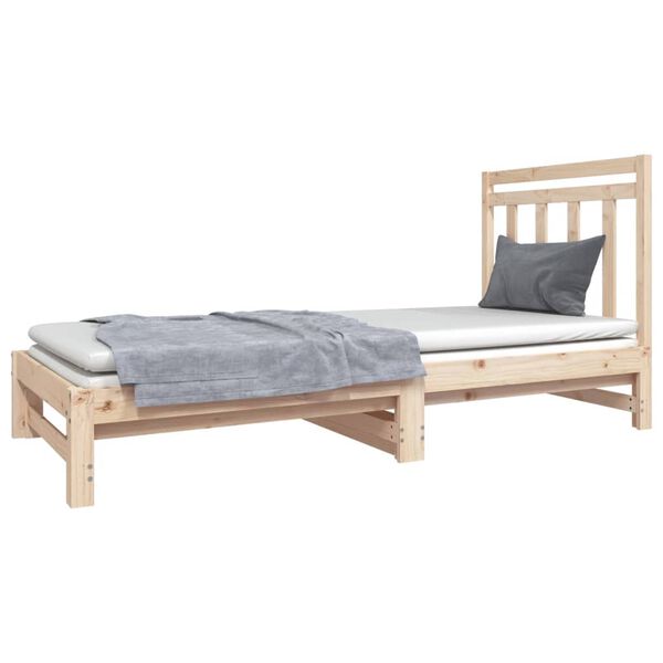 vidaXL Estrutura sof&aacute;-cama de puxar 2x(90x190) cm pinho maci&ccedil;o
