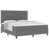 vidaXL Cama Box com cabeceira Cinza Claro e Branco 180 x 200 cm
